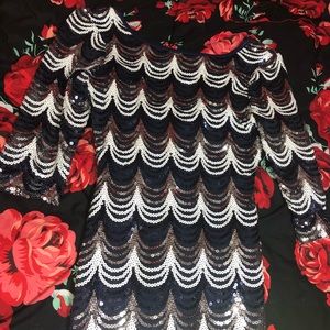 Mini Navy Blue, White, and Silver Elegant dress